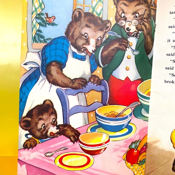 THE THREE BEARS VTG 1949 CLASSIC STORYBOOK WHITMAN GREAT COLORED ILLUSTRATIONS - Picture 8 of 16